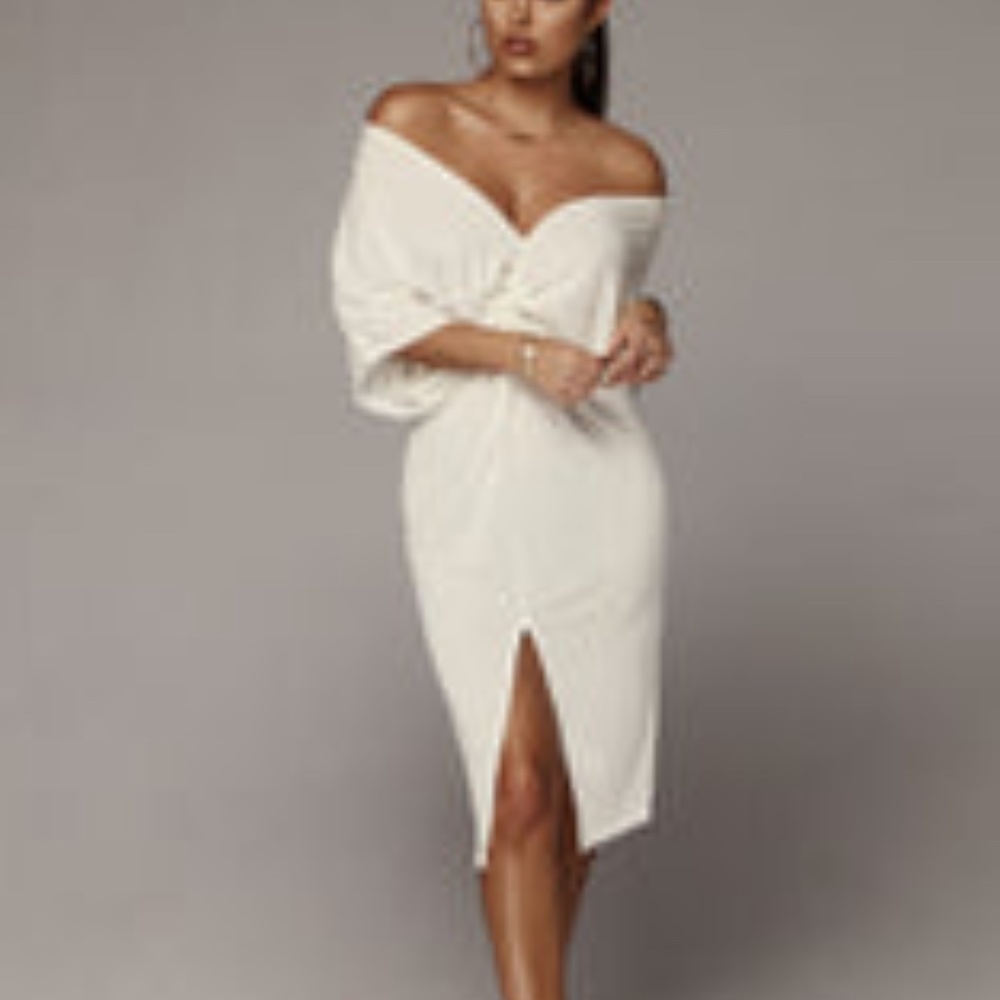Ivory Tiara Front Knot Dress